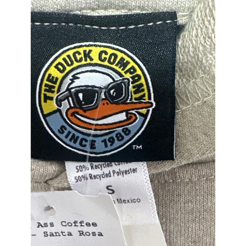 NWT The Duck Company Santa Rosa CA Its 5AM Somewhere Graphic Hoodie Tan S - Picture 4 of 8